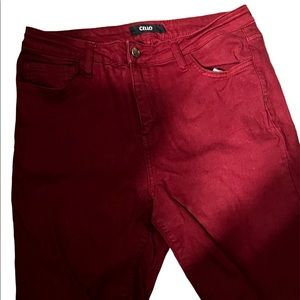 Cello red/burgundy skinny jeans